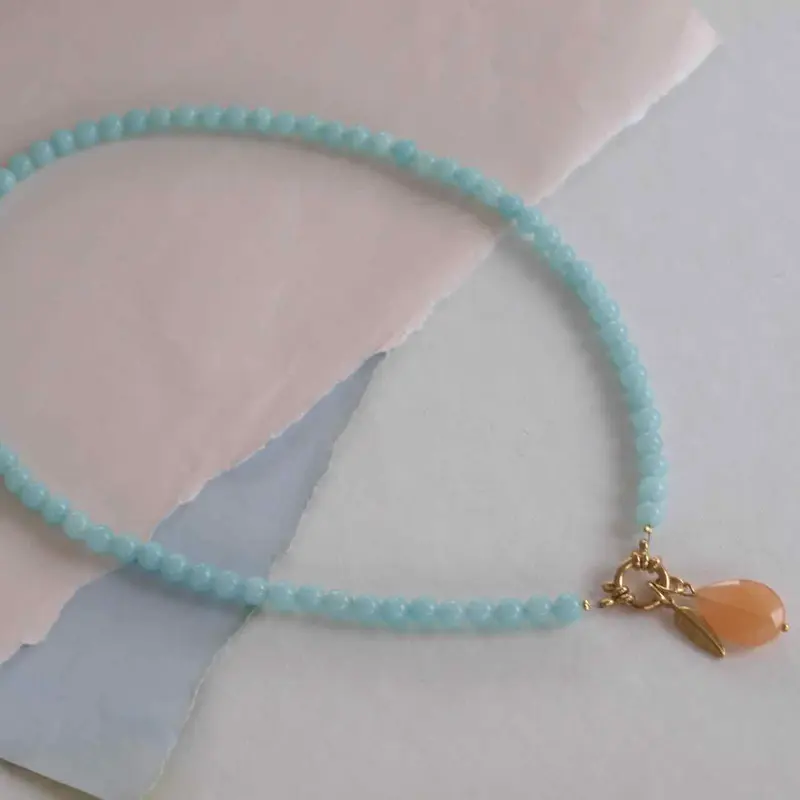 widaro ketting turquoise agata