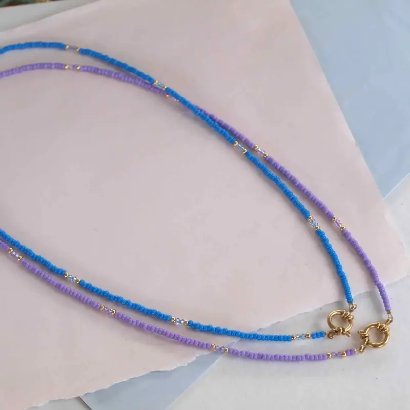 widaro lange ketting purple/blue 60 cm