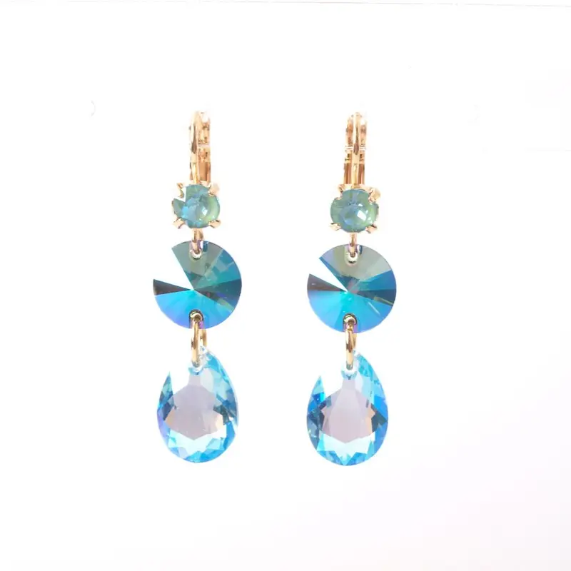 widaro oorbellen blue sparkle stones