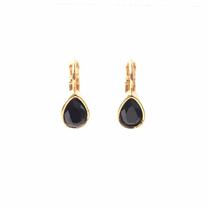widaro oorbellen crystal black drops