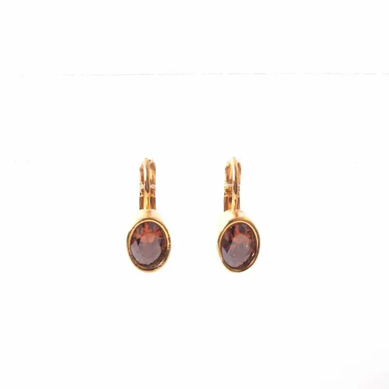widaro oorbellen crystal brown ovals