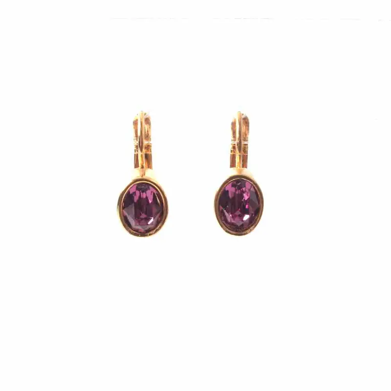 widaro oorbellen crystal fuchsia ovals