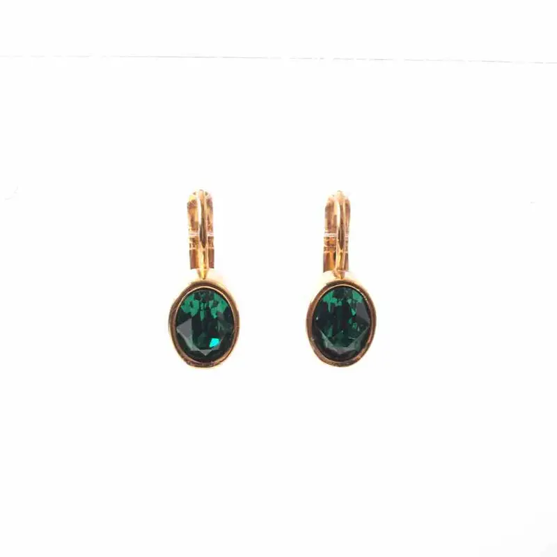 widaro oorbellen crystal green ovals