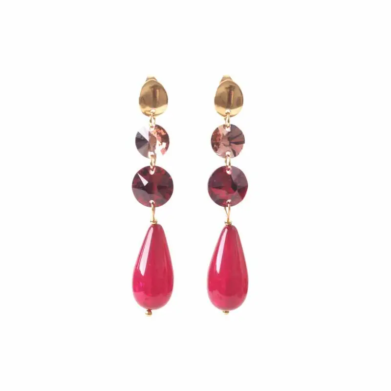 widaro oorbellen fuchsia drops