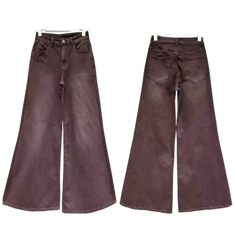 Wide Leg Jeans 21395 Washed Grey