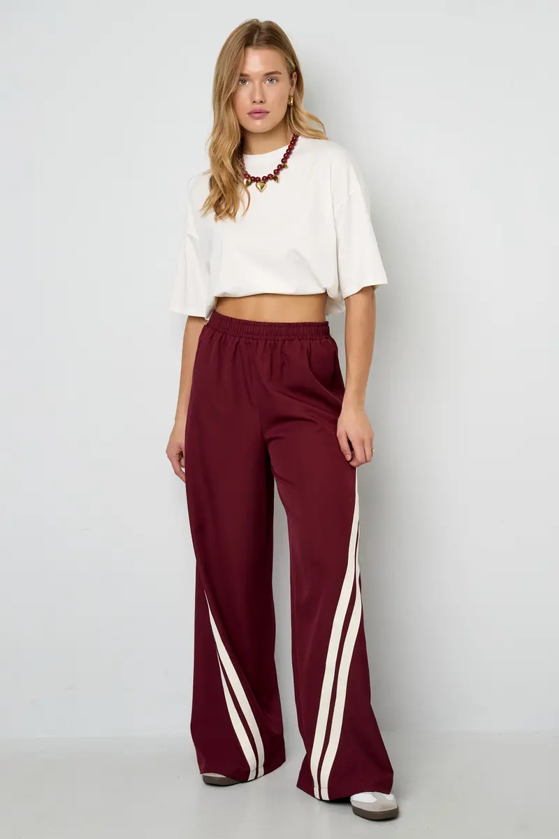 Wijde broek met strepen