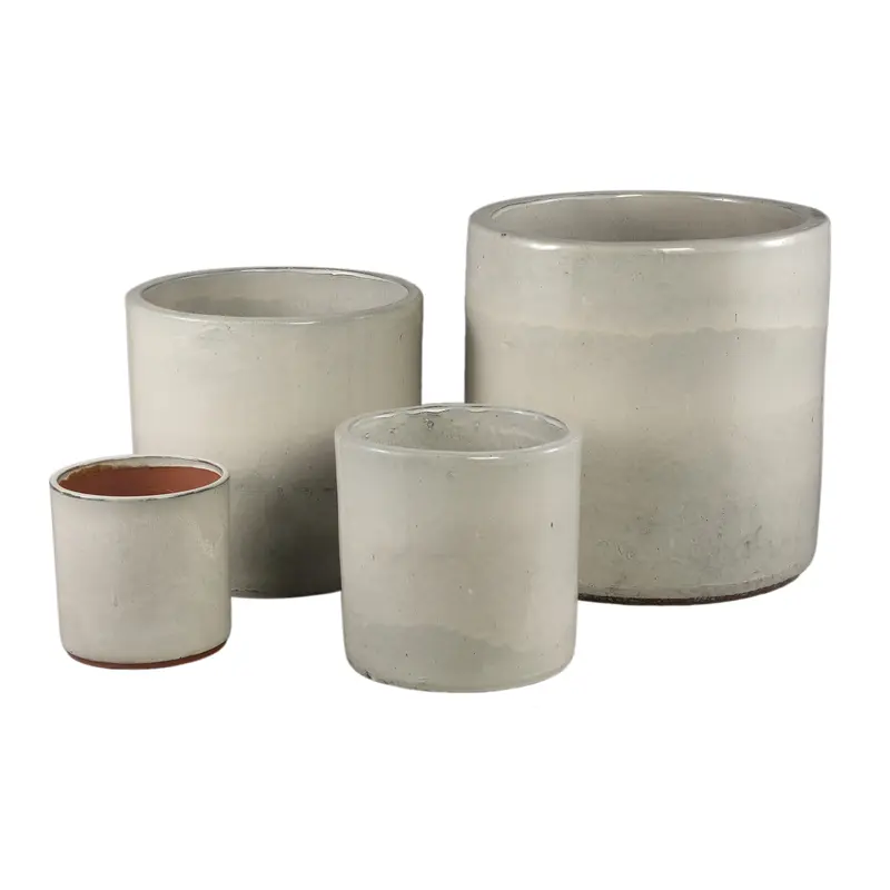 Wilsom Cream Glazed Ceramic Pot Set Of 4 PTMD