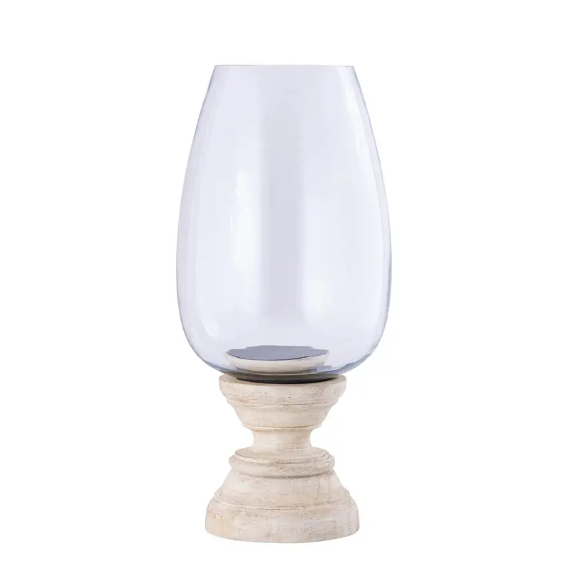 Windlicht Qez Mangohout Crème XL Ø20x44cm PTMD