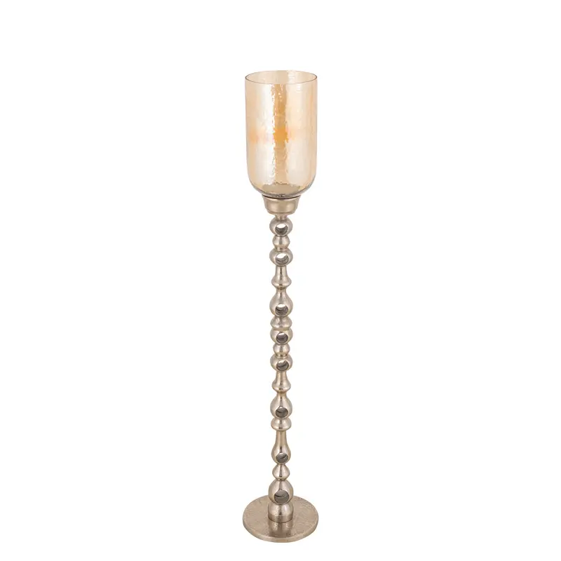 Windlicht Tracy Aluminium met Glas Champagne Ø22cm x H125cm PTMD