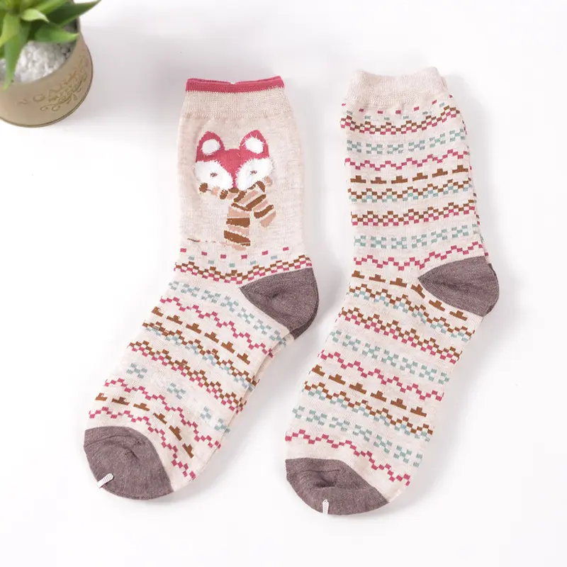 Winter Fox Crew Sock Set (set of 2 pairs)