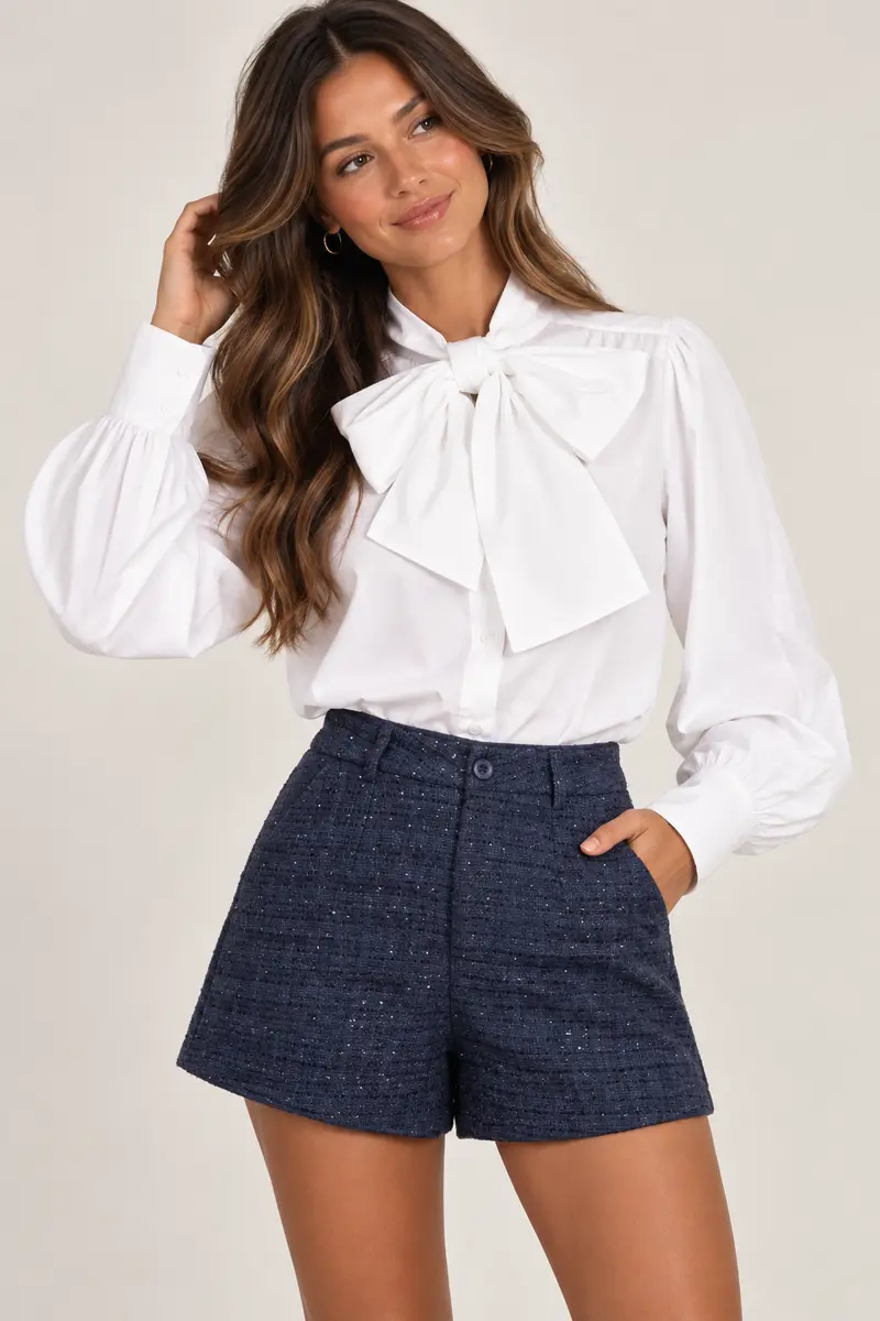 Witte blouse met strik