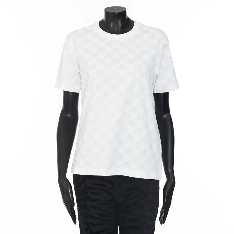 Women's FF Karligraphy Jacquard T-shirt In White Cotton