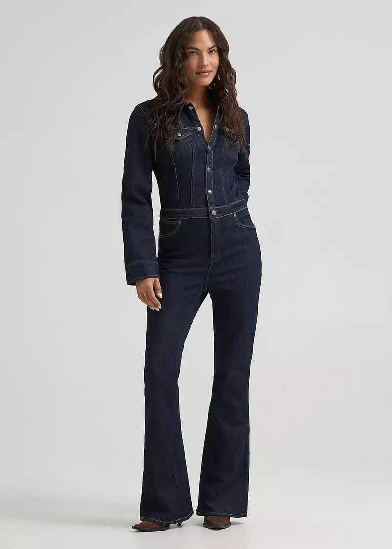Wrangler Women's Montana Denim Coverall Dark Stone