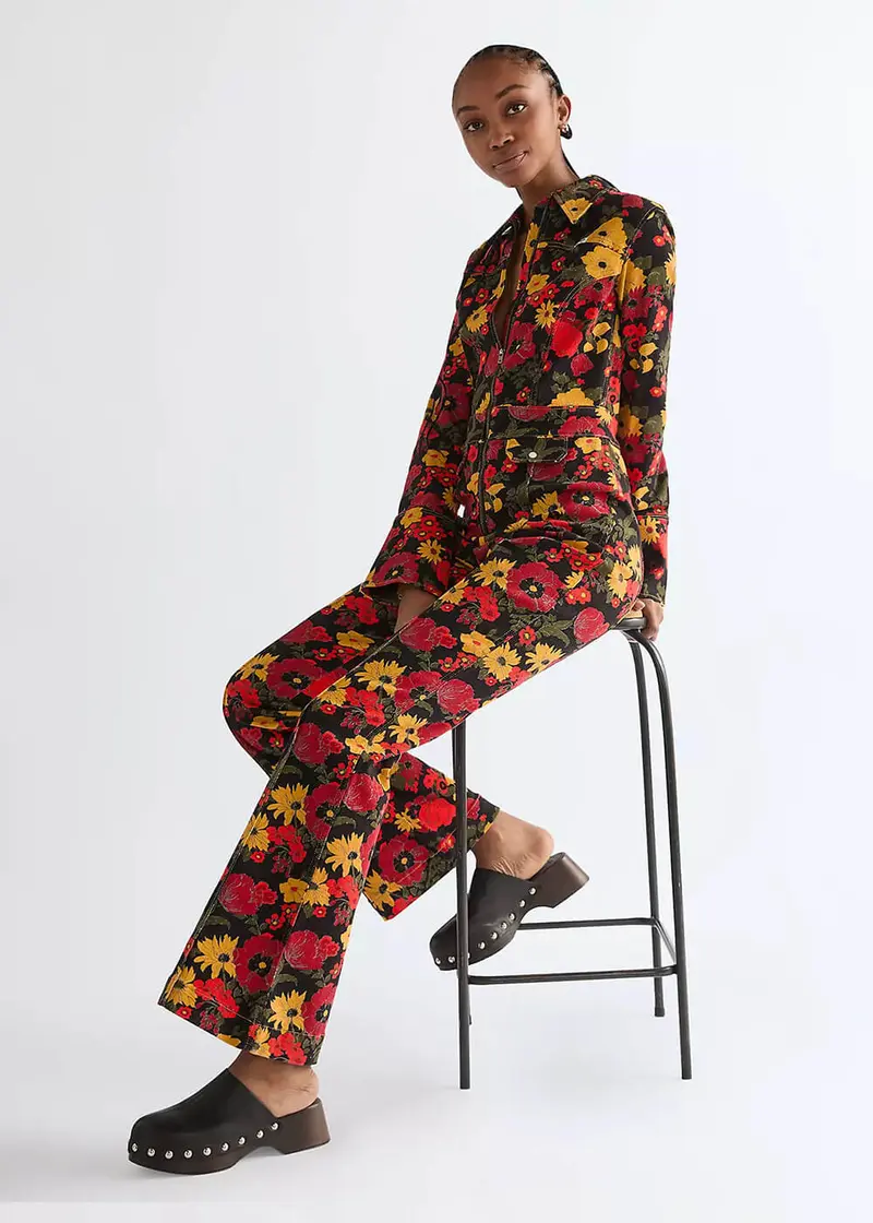 Wrangler Women's Retro Catsuit Denim Antique Bloom Red