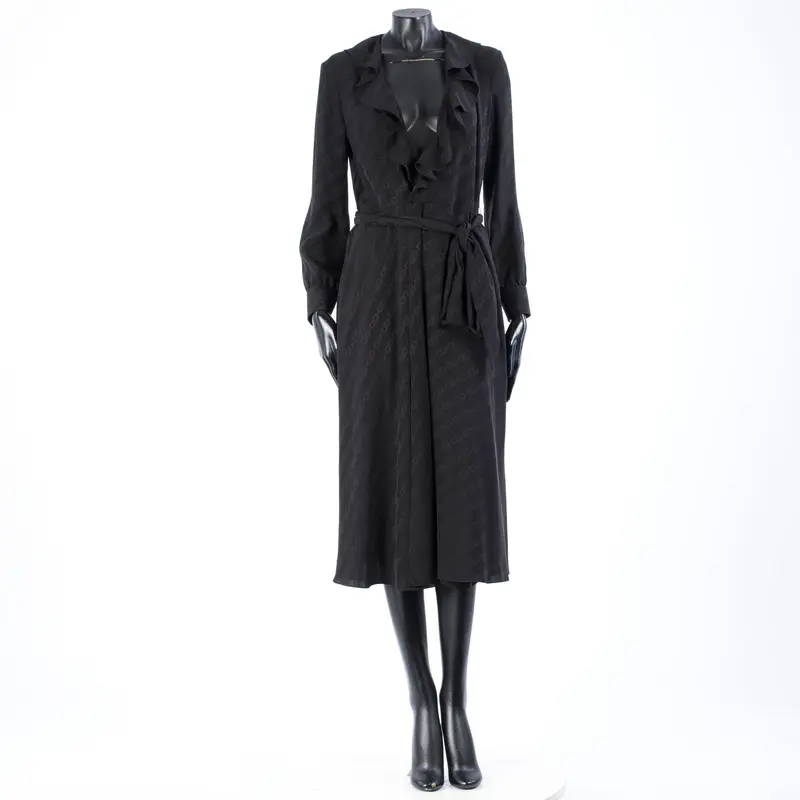 Wraparound Triomphe Midi Dress In Silk Jacquard
