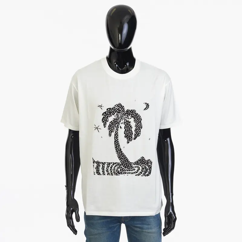 x ED BONER Tshirt With Lost Paradise Embroidery In White Cotton Jersey