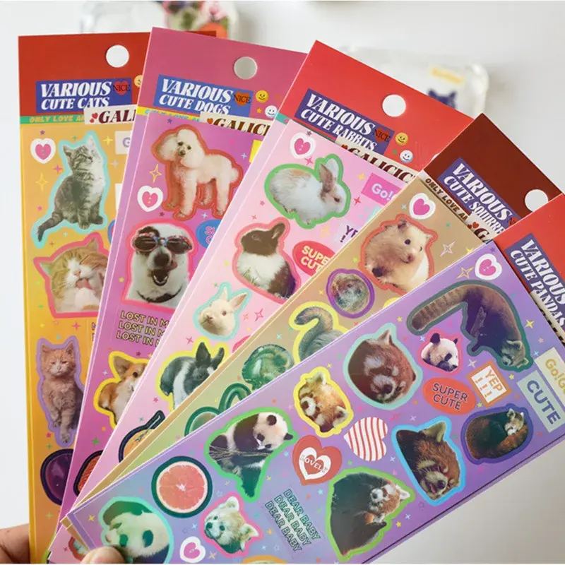 y2k Animal Photo Sticker Sheet (5 Designs)