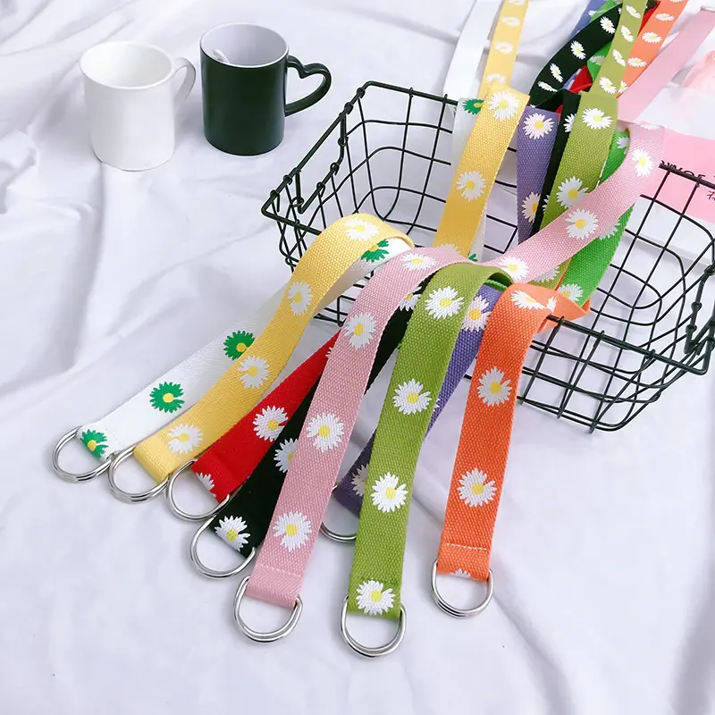 Y2K Daisy Print Woven Ring Belt (9 Colours)