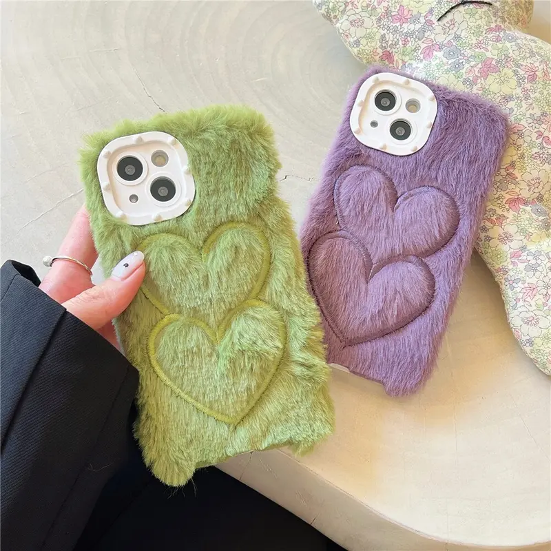 Y2k Plush Heart iPhone Case (4 Colours)