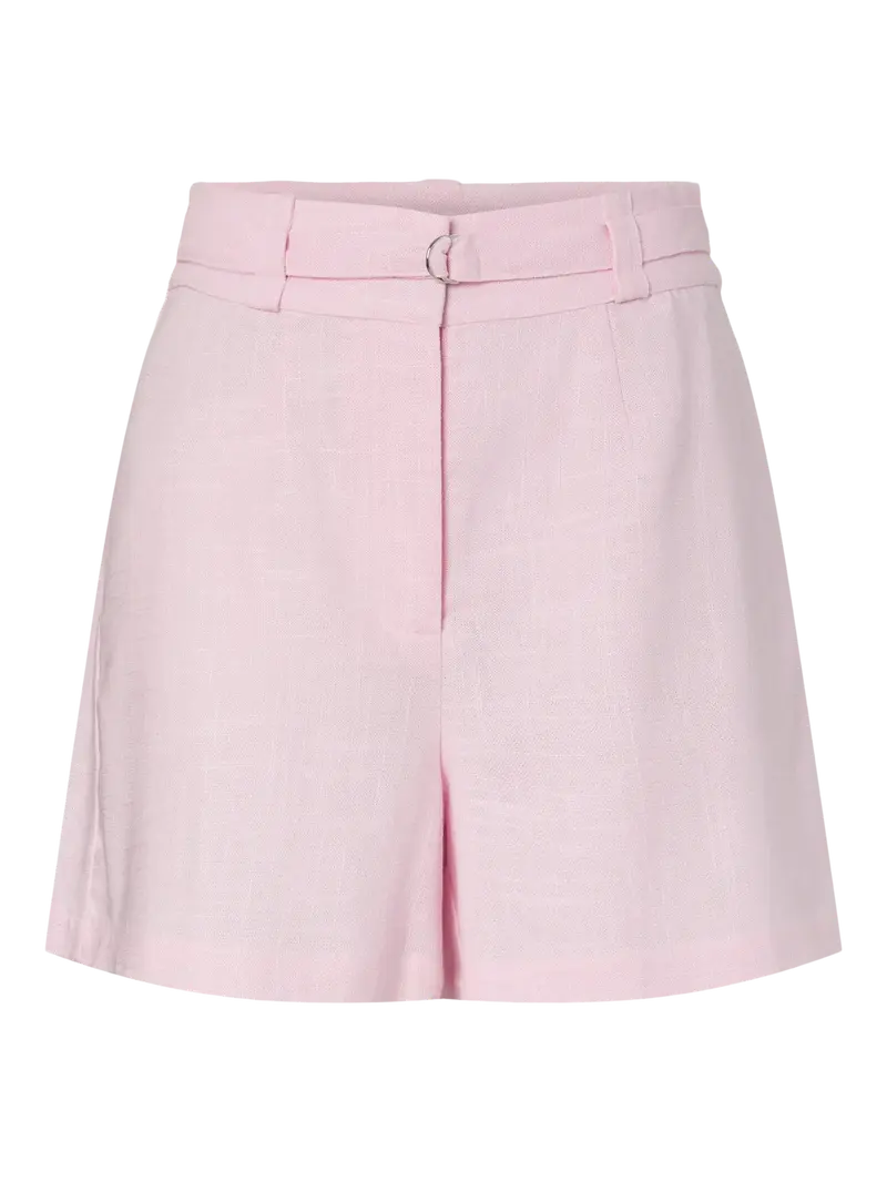 YAS Agana linen blend shorts pink