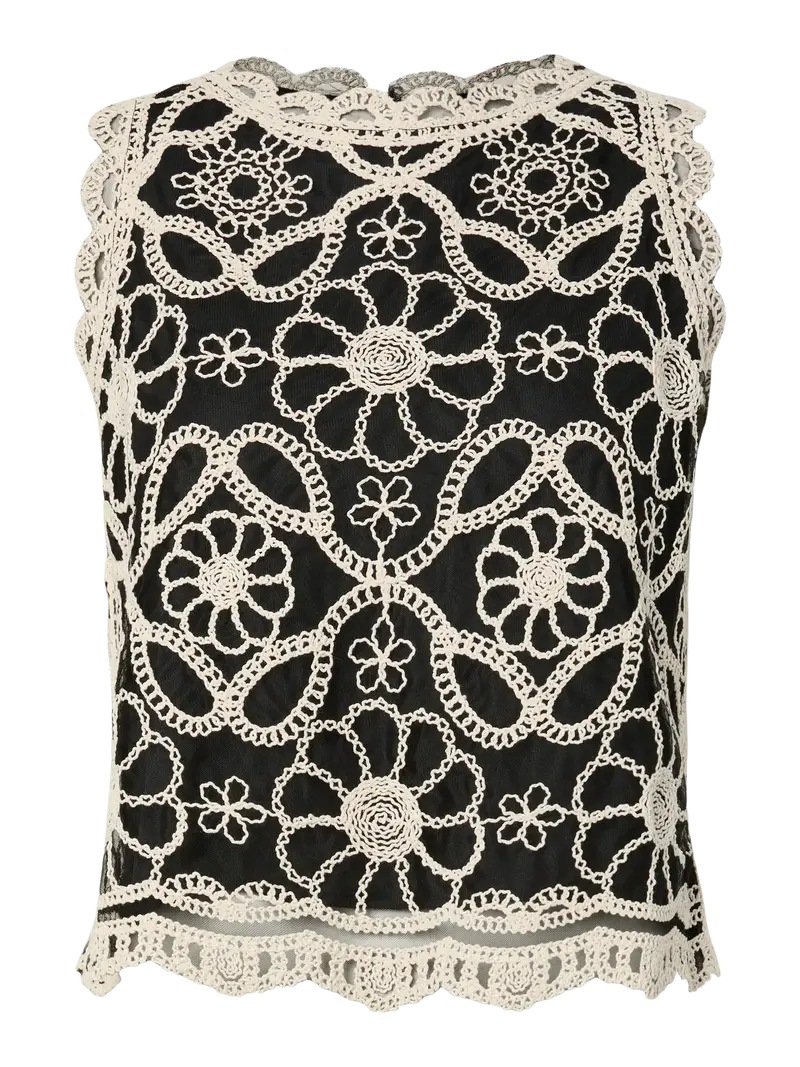 YAS Calilia crochet top black