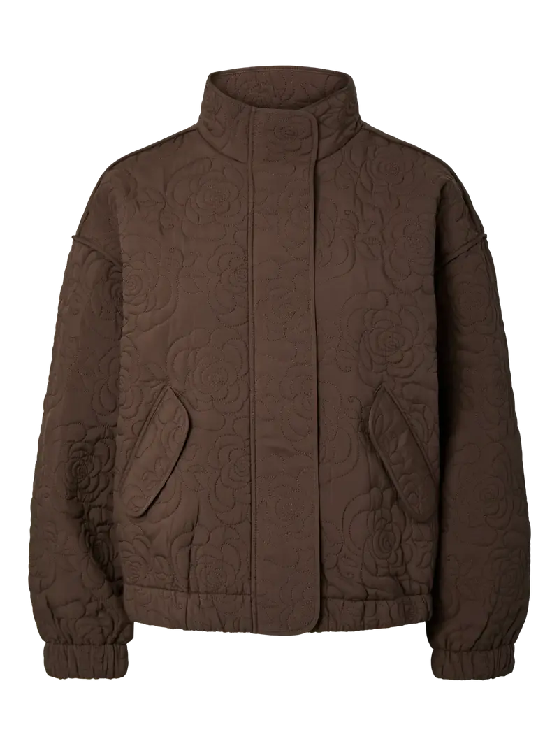 YAS Fipura quilted jacket chocolate brown