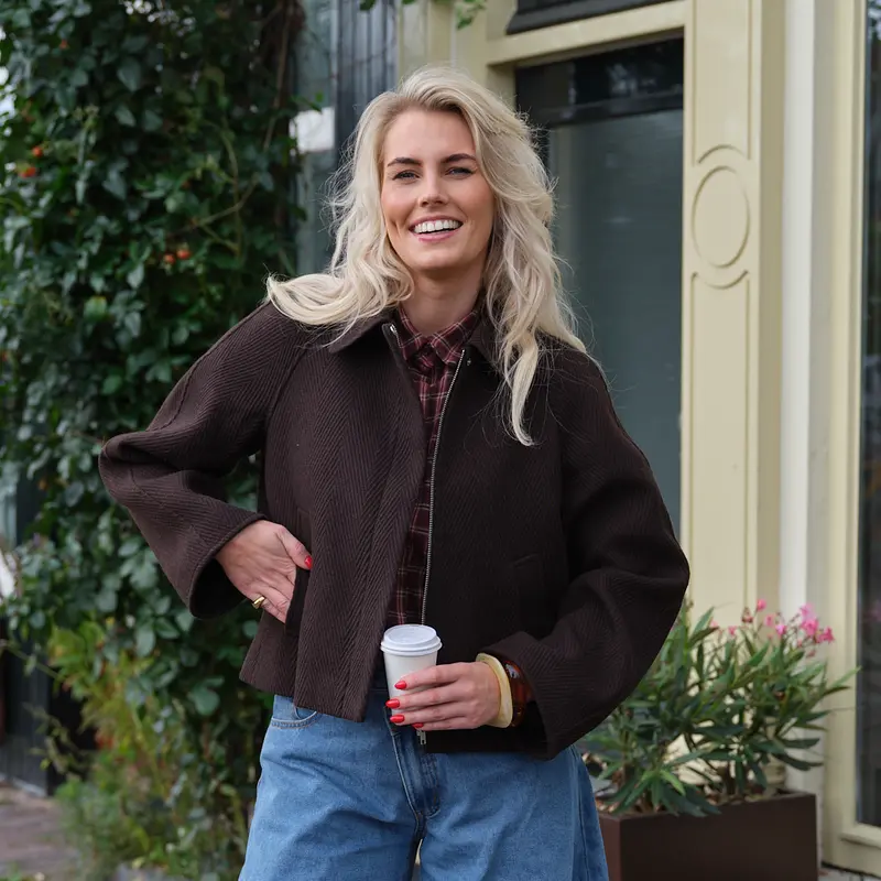 YAS Herla short jacket brown