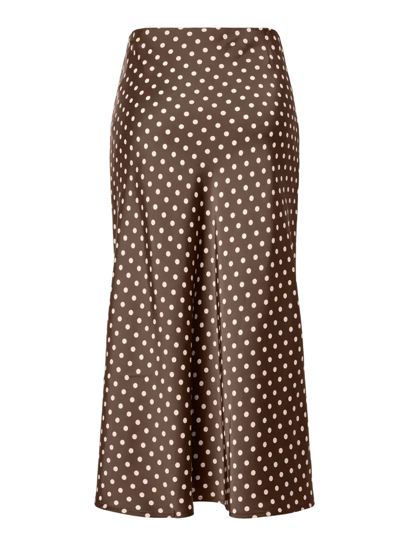 YAS Pella skirt pinestone brown ecru dots