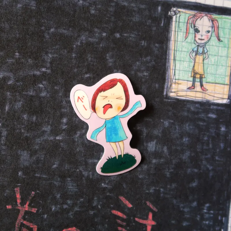 Yoshitomo Nara Bratty Girl Japanese Artist Glossy Vinyl Sticker