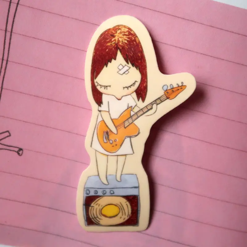 Yoshitomo Nara Guitar Girl Japanese Artist Glossy Vinyl Sticker