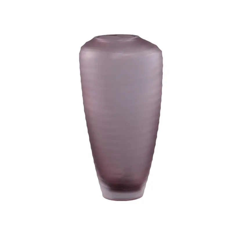Zalia Vaas Glas Roze Ovaal Gestreept PTMD