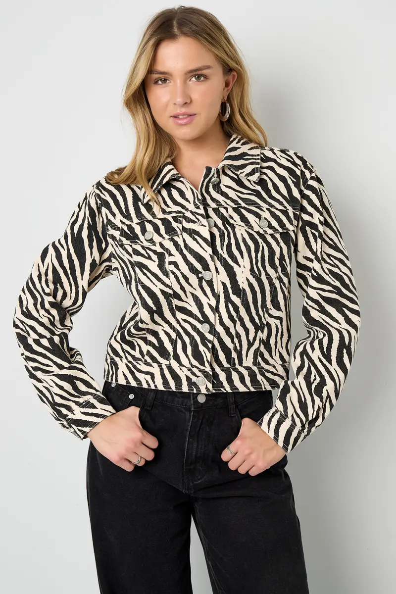 Zebra print Spijkerjasje