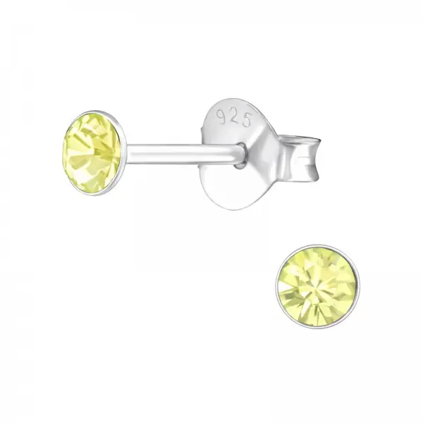 Zilveren oorknop, Jonquil Swarovski kristal (6-8MM)