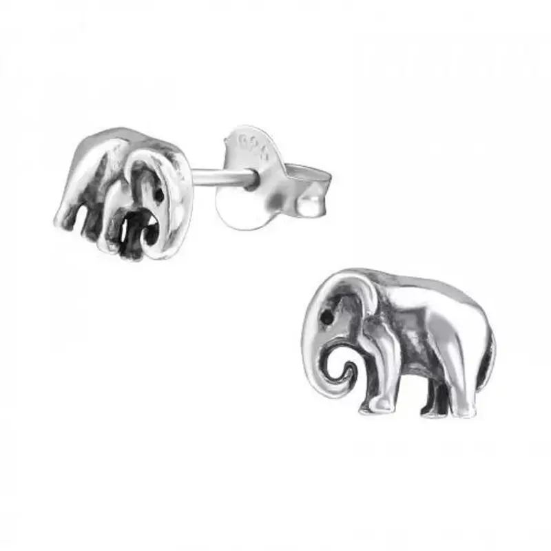 Zilveren oorknop, olifant (3MM)