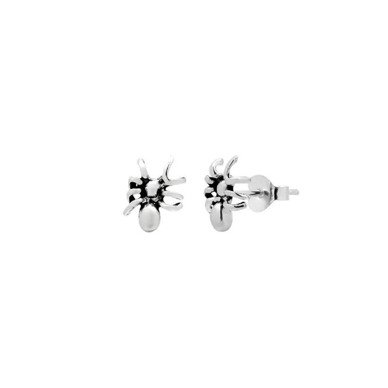Zilveren oorknop, spin (3MM)