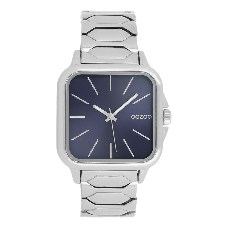 Zilverkleurige OOZOO horloge met roestvrijstalen armband - C11601 (44mm)
