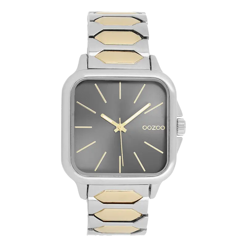 Zilverkleurige OOZOO horloge met roestvrijstalen armband - C11604 (44mm)
