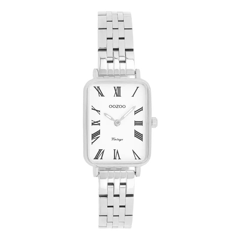 Zilverkleurige OOZOO horloge met roestvrijstalen armband - C20410 (24mm)