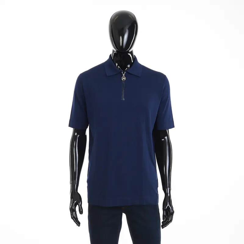 Zip Polo Shirt - Crocodile Inserts, Eagle Head Hardware