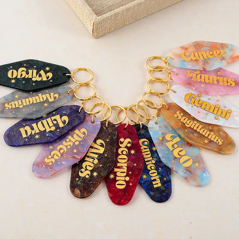 Zodiac Sign Motel Keyring (12 Designs)