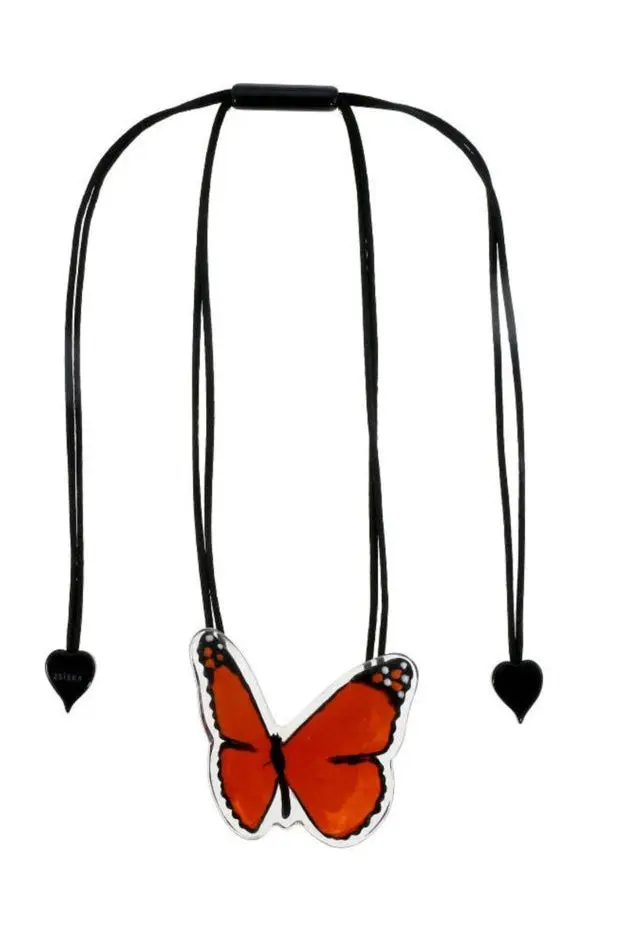 ZSISKA ketting oranje pendant 7cm BUTTERFLY