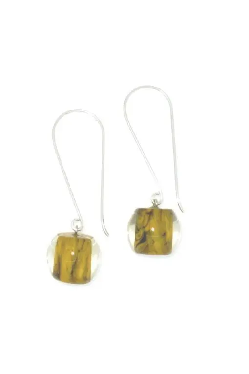 ZSISKA oorbellen geel oker gemarmerd COLOURFUL BEADS