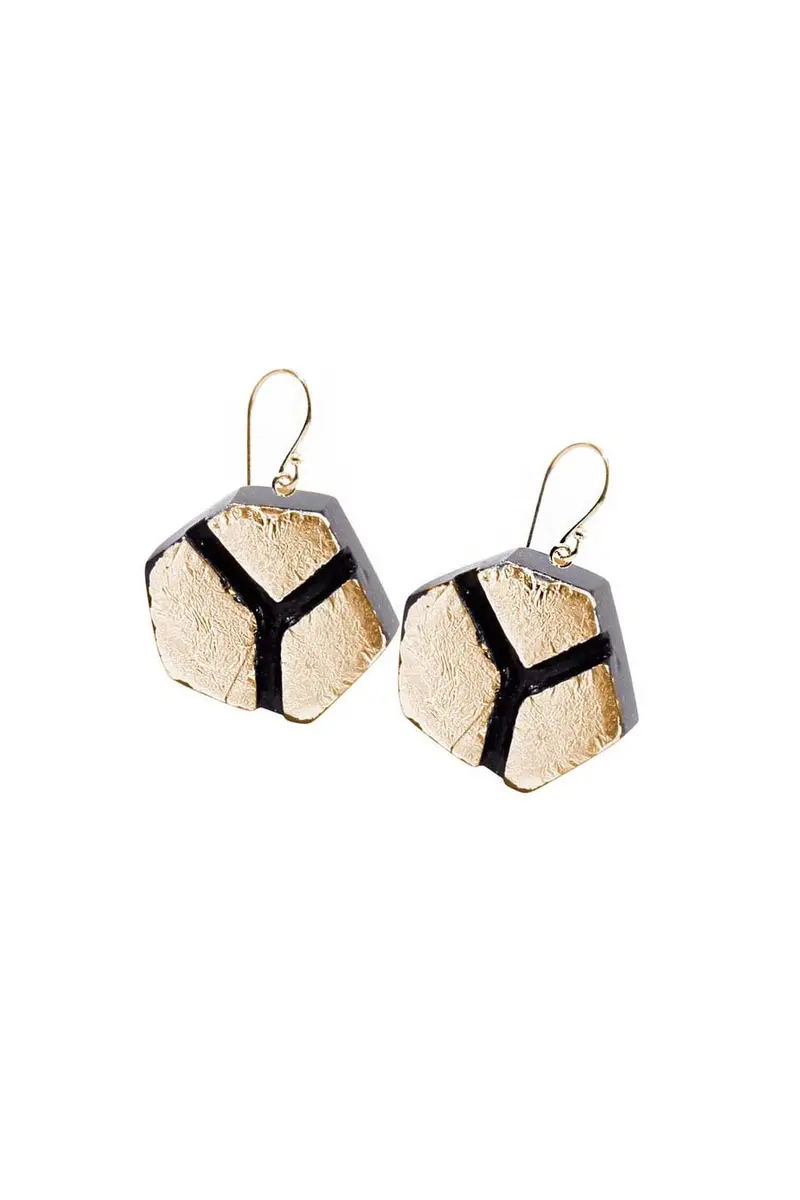 ZSISKA oorbellen hangers goud BLOCKS
