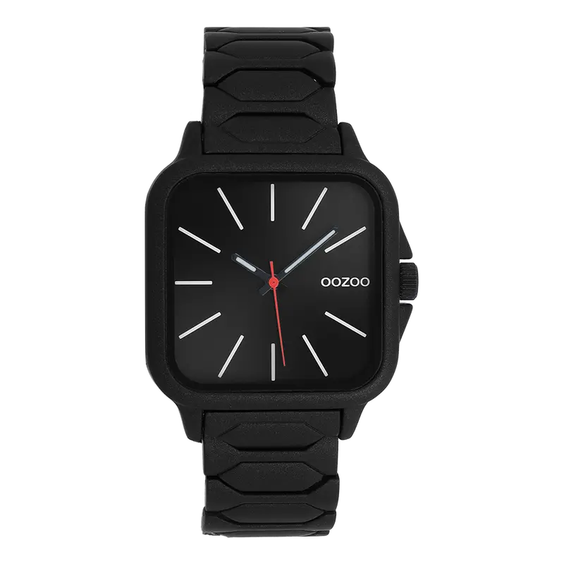 Zwartkleurige OOZOO horloge met roestvrijstalen armband - C11609 (44mm)