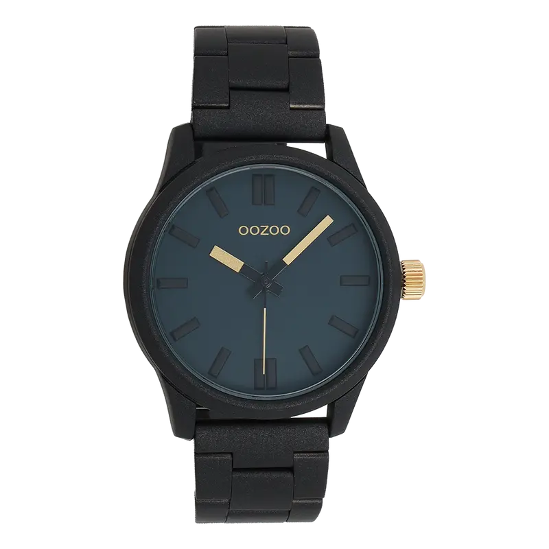 Zwartkleurige OOZOO horloge met roestvrijstalen armband - C11618 (40mm)