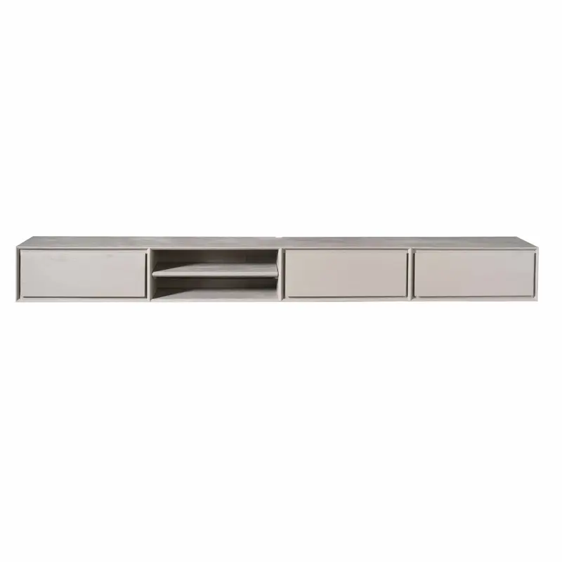 Zwevend TV-meubel Ambiance Mangohout Taupe 280cm Starfurn