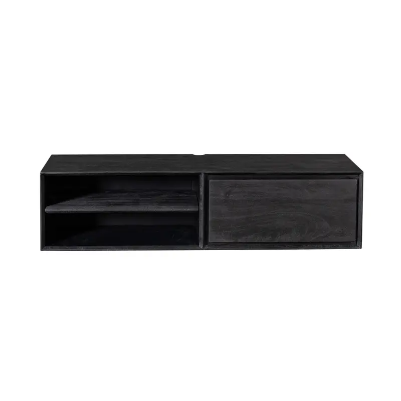 Zwevend TV-meubel Ambiance Mangohout Zwart 120cm Starfurn