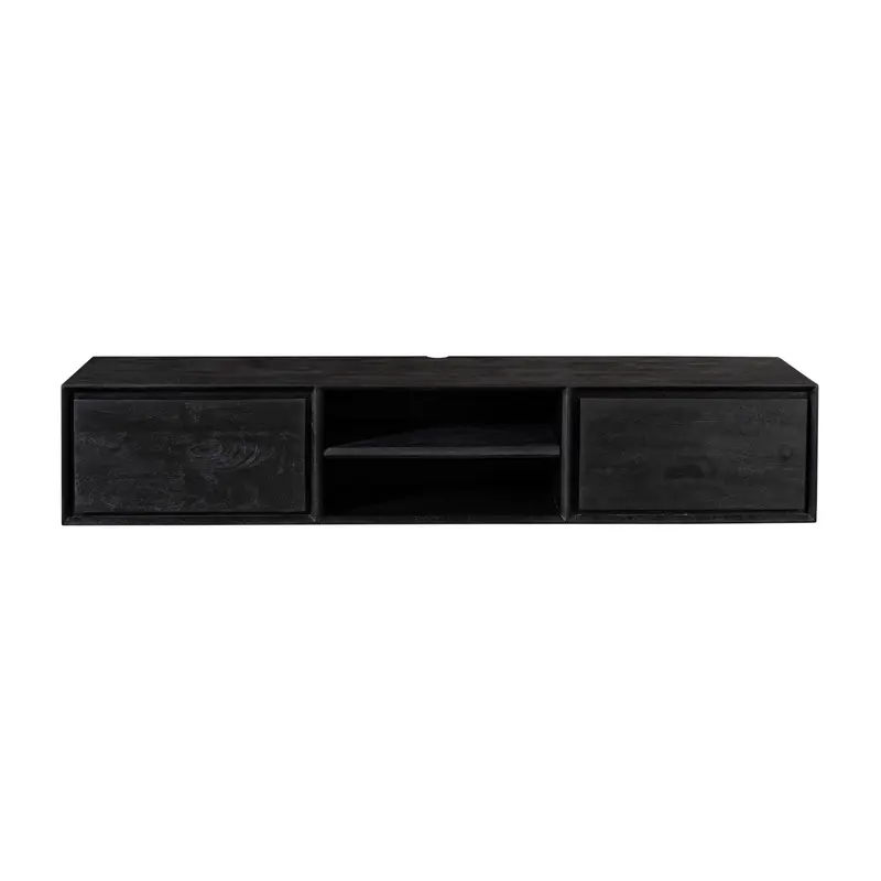 Zwevend TV-meubel Ambiance Mangohout Zwart 160cm Starfurn