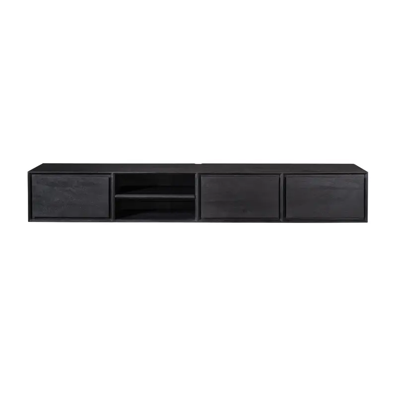 Zwevend TV-meubel Ambiance Mangohout Zwart 200cm Starfurn